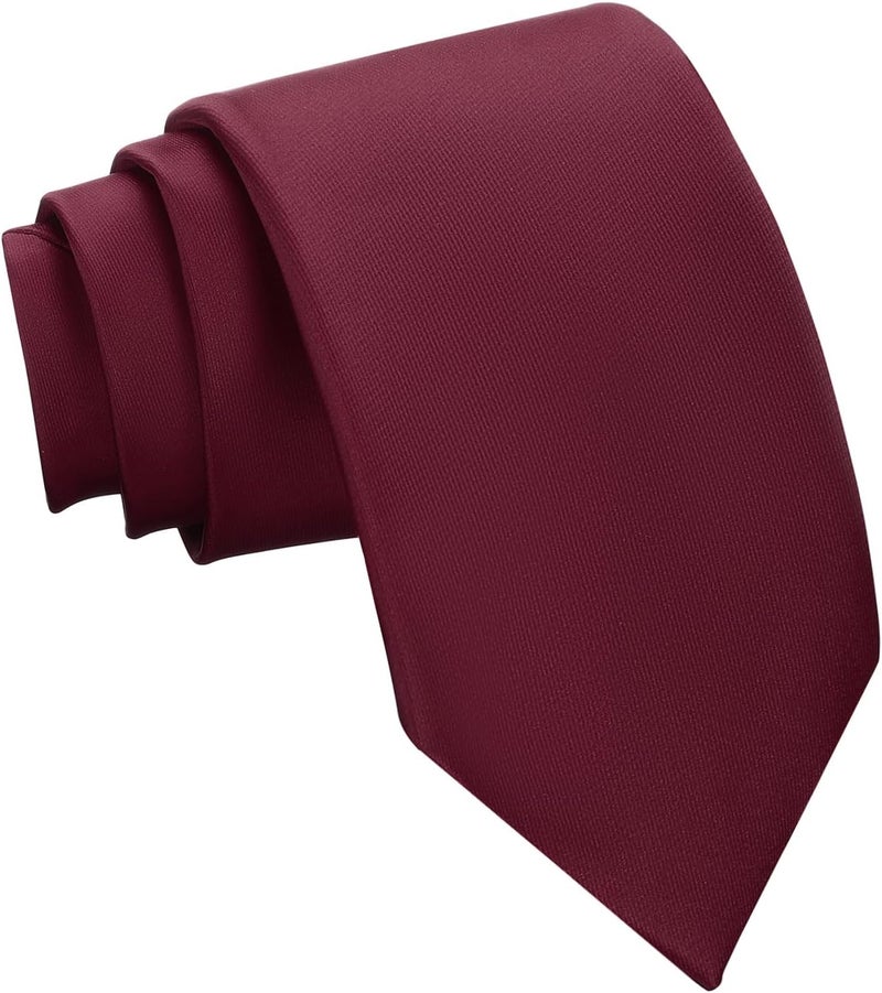 Murong Men's Ties Solid Color Pure Polyester Plain Fine Stripes Necktie Ties For Men - Image 1